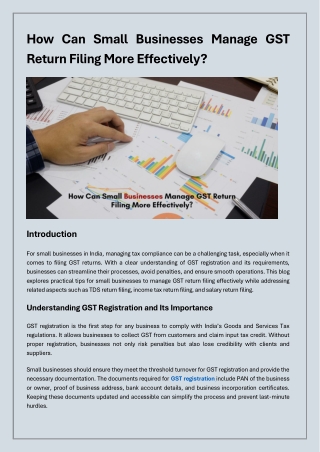 how can small businesses manage gst return filing