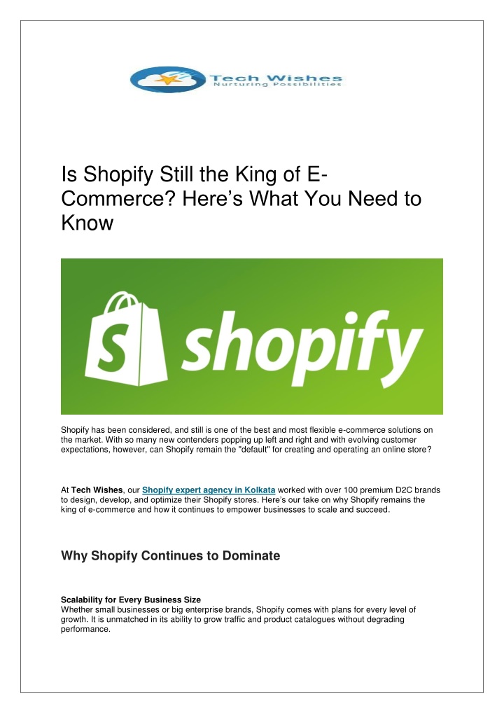 is shopify still the king of e commerce here