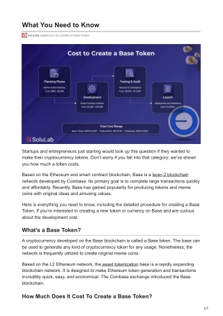 How Much Does It Cost To Create a Base Token