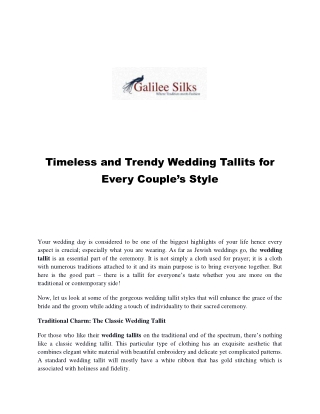 Timeless and Trendy Wedding Tallits for Every Couple’s Style