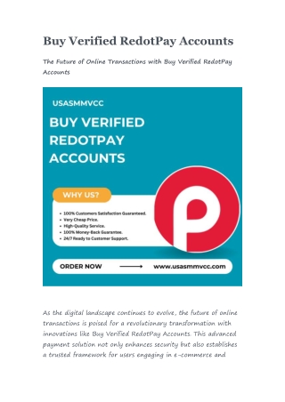 Buy Verified RedotPay Accounts