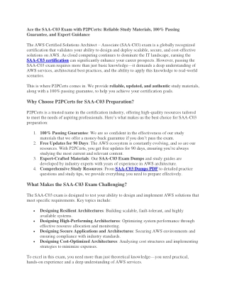 ace the saa c03 exam with p2pcerts reliable study