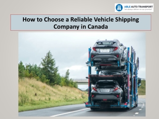 How to Choose a Reliable Vehicle Shipping Company in Canada