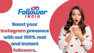 Buy Instagram Followers India 100% Real and Safe || Follower India