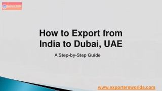 how to export from india to dubai uae