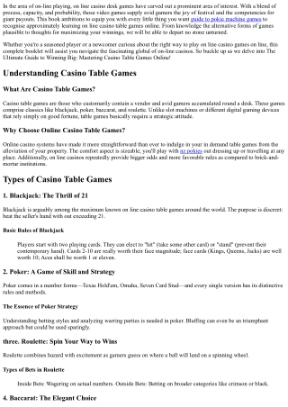 The  Best Guide to Winning  Huge: Mastering  Online Casino Table Games  On The N