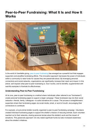 peer to peer fundraising what
