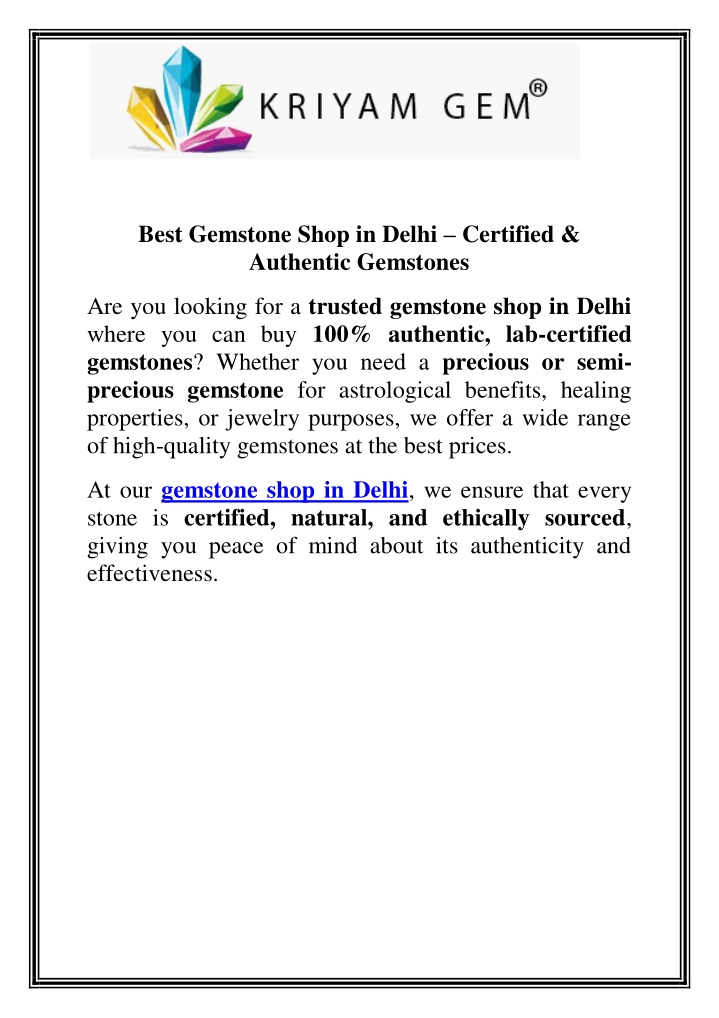 best gemstone shop in delhi certified authentic