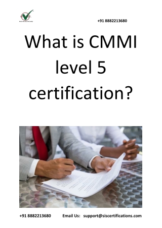 What is CMMI level 5 certification?