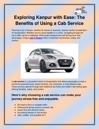 exploring kanpur with ease the benefits of using
