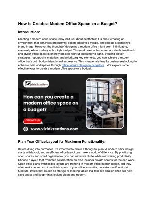 How to Create a Modern Office Space on a Budget