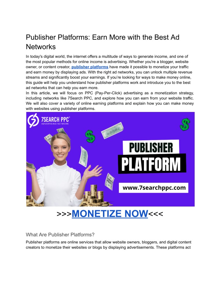 publisher platforms earn more with the best