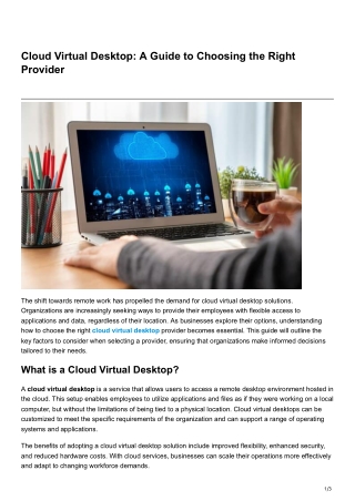 cloud virtual desktop a guide to choosing