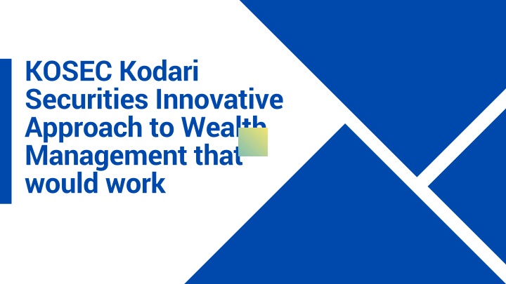 kosec kodari securities innovative approach