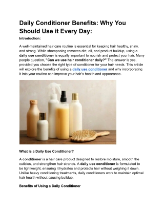 Daily Conditioner Benefits Why You Should Use it Every Day