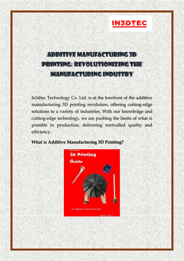 additive manufacturing 3d