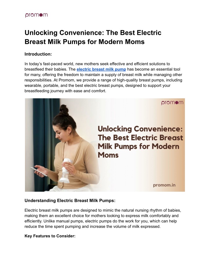 unlocking convenience the best electric breast