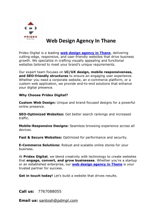 Web Design Agency In Thane