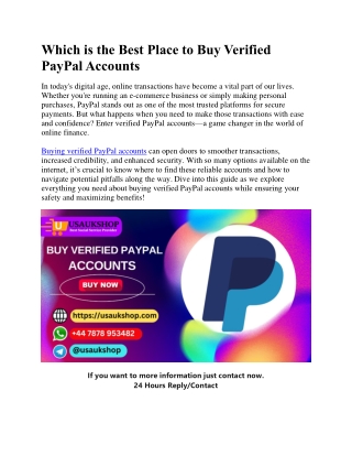 which is the best place to buy verified paypal