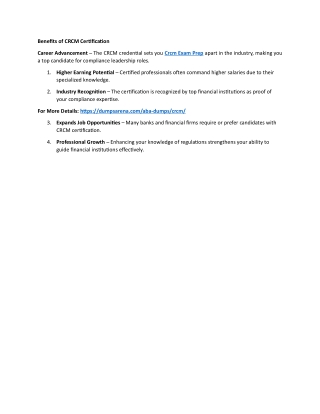 Get CRCM Exam Ready with DumpsArena Comprehensive Study Guide