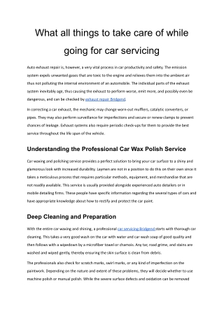 what all things to take care of while