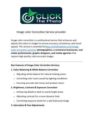 Image color Correction Service provider