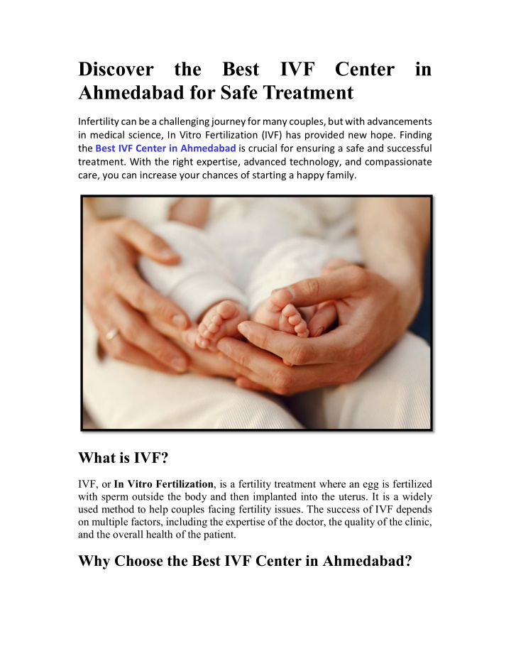 discover the best ivf center in ahmedabad