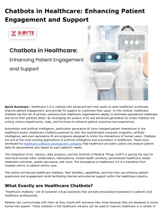 chatbots in healthcare enhancing patient