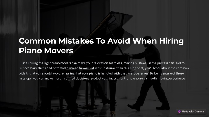 common mistakes to avoid when hiring piano movers