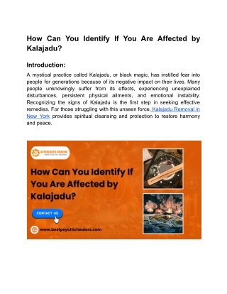 How Can You Identify If You Are Affected by Kalajadu