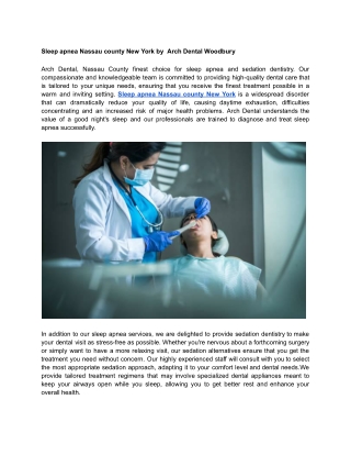 Sleep apnea Nassau county New York by  Arch Dental Woodbury