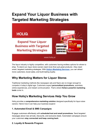 Expand Your Liquor Business with Targeted Marketing Strategies