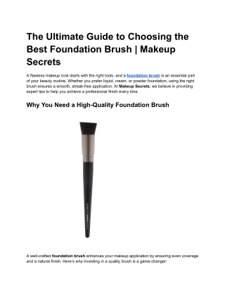 The Ultimate Guide to Choosing the Best Foundation Brush _ Makeup Secrets