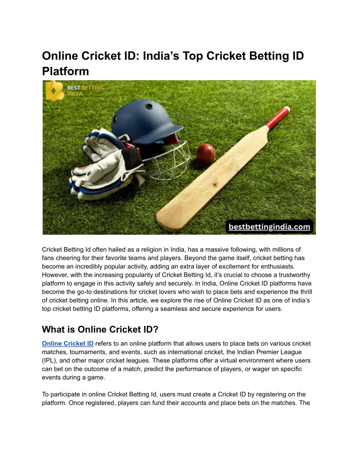 online cricket id india s top cricket betting