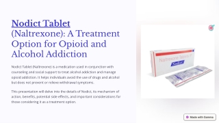 Nodict Tablet Naltrexone A Treatment Option for Opioid and Alcohol Addiction