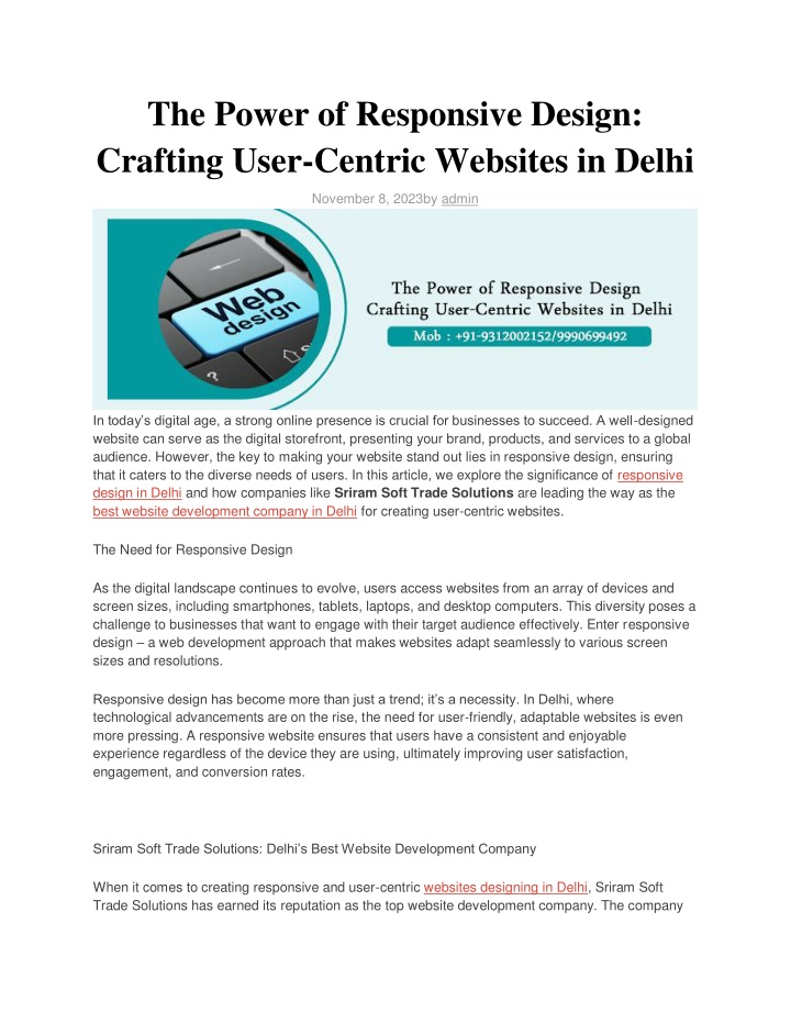 the power of responsive design crafting user