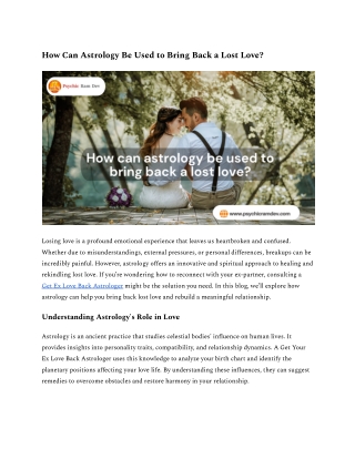 How Can Astrology Be Used to Bring Back a Lost Love