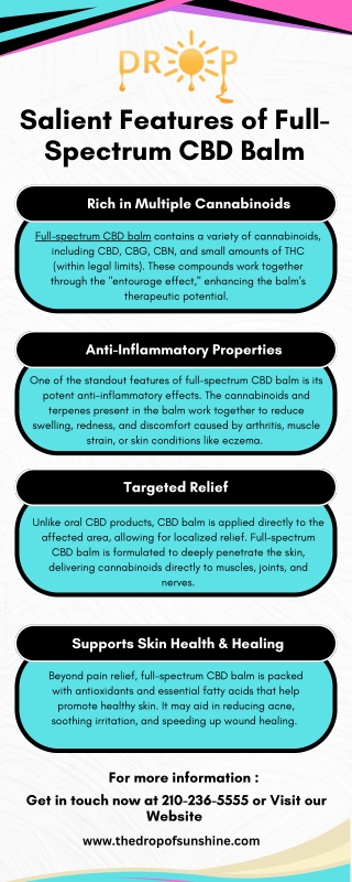 salient features of full spectrum cbd balm