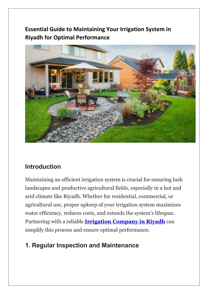 essential guide to maintaining your irrigation