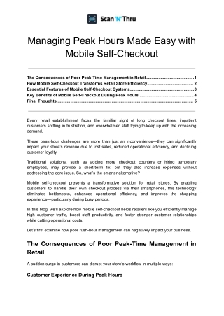 managing peak hours made easy with mobile self