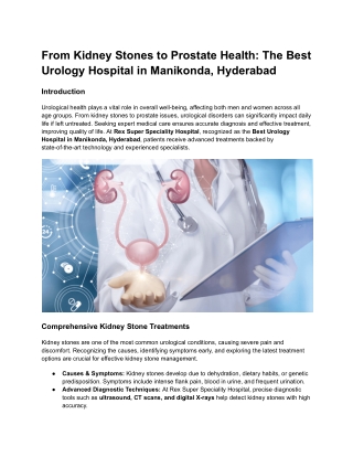 Best Urology Hospital in Manikonda, Hyderabad