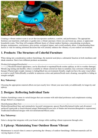 Vibrant Expressions: How to Include Vibrancy to Your Outdoor Space with Furnitur