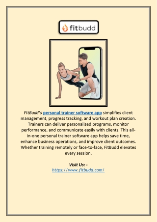 fitbudd s personal trainer software