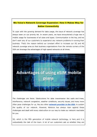 we voice s network coverage expansion