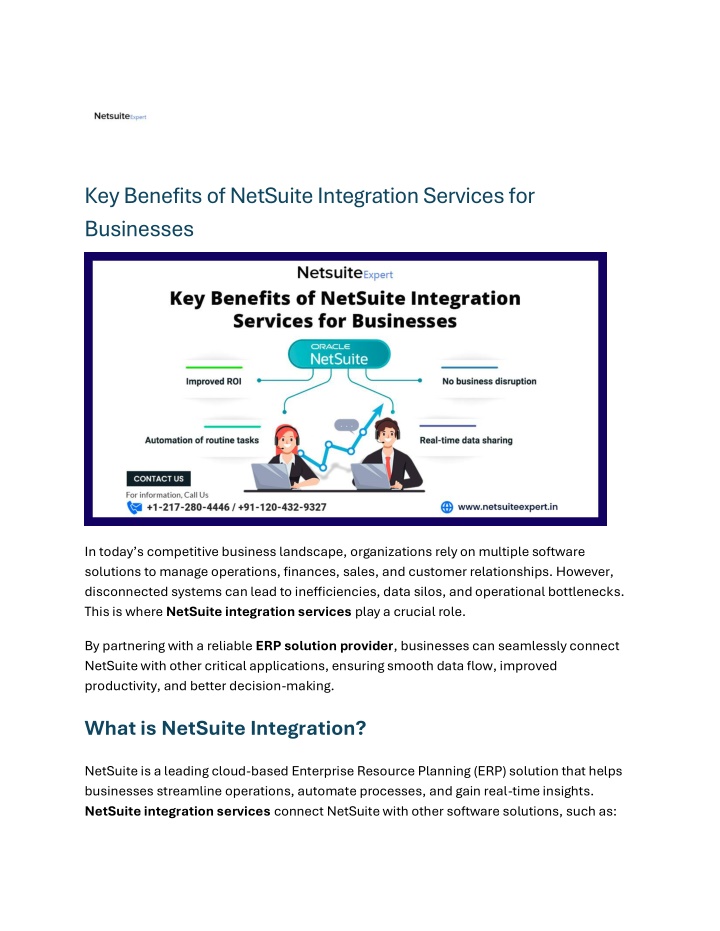 key benefits of netsuite integration services