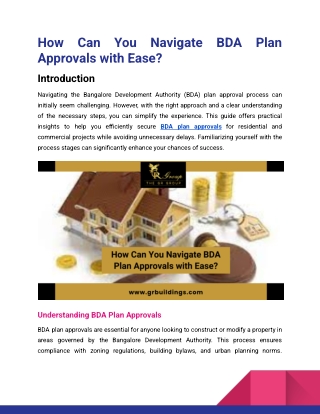 How Can You Navigate BDA Plan Approvals with Ease_Gr Group