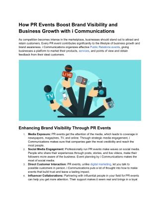 How PR Events Boost Brand Visibility and Business Growth with i Communications