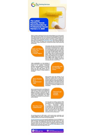 The Latest Painting Trends Recommended by Professional House Painters in 2025
