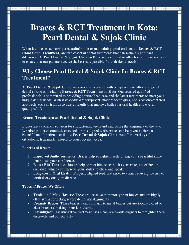 braces rct treatment in kota pearl dental sujok