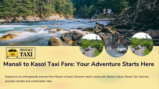Manali to Kasol Taxi Fare
